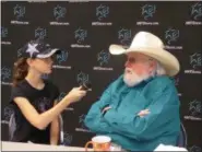  ?? SUBMITTED PHOTO ?? Kid Reviewer Rodeo Marie Hanson, 12, Fleetwood, interviews Country music legend Charlie Daniels prior to show in Lancaster.