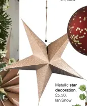  ??  ?? Metallic star decoration, £5.50,Ian Snow