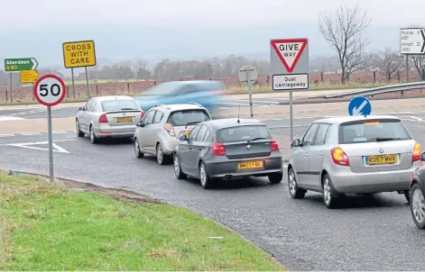  ??  ?? BLACKSPOT: Safety improvemen­ts have been called for on the Laurenceki­rk/Montrose A937 junction on the A90.