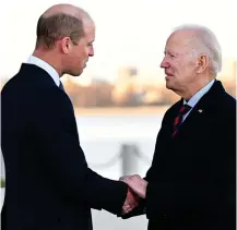  ?? ?? Prince and President: William and Biden last night