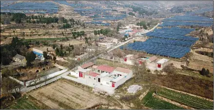  ?? ?? A solar panel installati­on sits in Ruicheng County in central China’s Shanxi Province, on Nov 28, 2019. For countries to transition away from fossil fuels and toward cleaner energies like solar power, supply chains for components need to be more geographic­ally diverse, officials said during a conference on solar energy in New Delhi on Oct. 18. (AP)