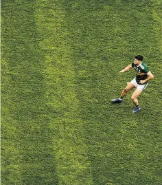  ?? SPORTSFILE/ GETTY ?? Spot of bother: Dublin goalkeeper Stephen Cluxton saves a penalty from Kerry’s Paul Geaney in last year’s All-Ireland final. Gareth Southgate was the subject of corny jokes and a Pizza Hut television ad after his penalty miss in 1996