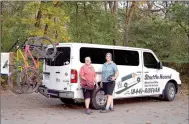  ?? Photo submitted ?? Lisa Winfield and Abbie Seidel moved to Bella Vista after their home in Dallas burned down. Their new business, Shuttle Hound, serves mountain bikers, especially those visiting the area.