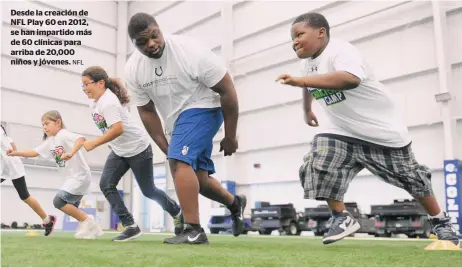  ?? NFL ?? Desde la creación de NFL Play 60 en 2012, se han impartido más de 60 clínicas para arriba de 20,000 niños y jóvenes.