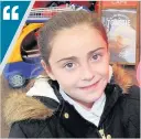  ??  ?? Chantelle Walker, 9, of Cairnhill: “I love The X Factor. It’s my favourite.”