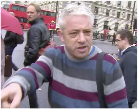  ??  ?? Clash... Commons Speaker John Bercow refuses to answer questions after being confronted outside Parliament yesterday