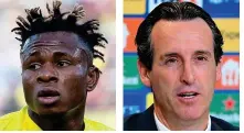  ?? ?? Threats: Chukwueze (left) and Emery REX/GETTY IMAGES