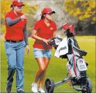  ?? COURTESY R. MARSH STARKS/ UNLV PHOTO SERVICES ?? Amy Bush-Herzer, left, as seen in October 2015, is in the her seventh season as UNLV women’s golf coach.