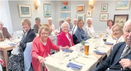  ??  ?? The ladies of Llangefni Inner Wheel celebratin­g the 55th year of their Charter at Rhosneigr Golf Club on Tuesday, June 13.