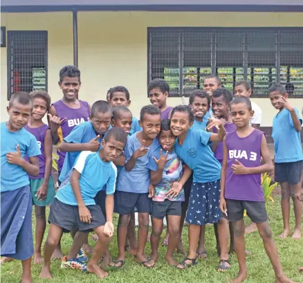  ?? Photo: Wati Talebula ?? Kubulau District School students in front of their new classroom on February 2, 2018.