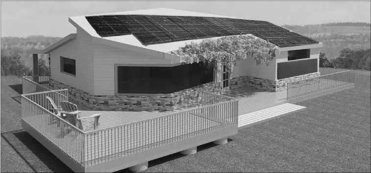  ?? Photos: SUPPLIED ?? Aurora House, Team Ontario’s entry in the Solar Decathlon competitio­n, can transform from a bachelor pad to a one-bedroom and then a two-bedroom home as a family grows.