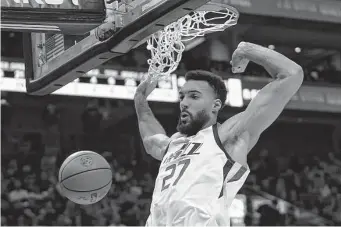  ?? Rick Bowmer/Associated Press ?? In committing a combined $465 million to newly acquired Rudy Gobert, above, and fellow All-Star big man Karl-Anthony Towns, owner Alex Rodriguez and the Timberwolv­es are swinging for the fences.