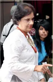  ??  ?? Former President Chandrika Kumaratung­a and current ambassador­s (below)