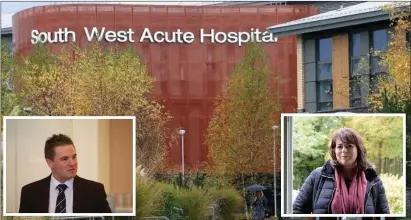  ?? ?? SDLP councillor Paul Blake and Fermanagh South Tyrone MP Michelle Gildernew have concerns for the future of the South West Acute Hospital (SWAH).