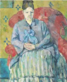  ?? FOTO: NATIONAL PORTRAIT GALLERY/DPA ?? Die National Portrait Gallery in London hat für die Karlsruher Ausstellun­g Cézannes „Madame Cézanne in a Red Armchair“zur Verfügung gestellt.