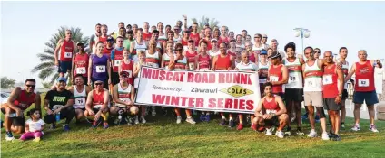  ?? – Supplied photo ?? GREAT RACE: Winners in various categories along with all the participan­ts pose for a group photo after the conclusion of the second race of the MRR Zawawi Colas Winter Series.