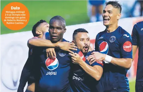  ??  ?? TRIUNFANTE. El Motagua está muy cerca de ganarle su sexta final al Olimpia en la historia de la Liga Nacional.