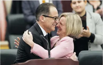  ?? IAN KUCERAK ?? Alberta Finance Minister Joe Ceci and Premier Rachel Notley are betting on the Trans Mountain pipeline expansion project going through to help the province balance its budget by 2023-24.