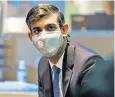  ??  ?? Rishi Sunak’s mask had a filter in the valve, making it safe, Treasury sources said