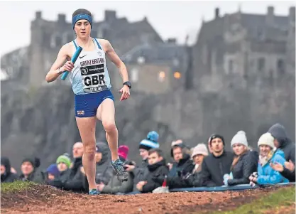  ?? Pictures: SNS/ Graham Bennison. ?? Laura Muir races round the course as GB and Northern Ireland win the mixed relay. Right: Anna Hedley controlled the under-15 girls race, winning by 42 seconds.