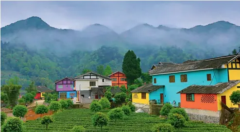  ??  ?? La aldea multicolor de Jinhua.