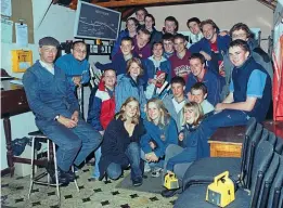  ??  ?? The Talyllyn has a strong youth contingent, as shown by this 2004 picture of the Talyllyn Young Members Group in Aber blockpost. Can you spot the author? She is in the centre of the front row.