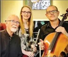  ?? RECORD PHOTO ?? Springdale Trio Classics, Boyd McDonald, left, Wendy Wagler, Ben Bolt-Martin, appear March 11, 2018.