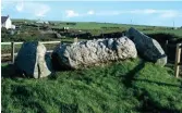  ??  ?? St Elvis cromlech – a neolithic tomb in Pembrokesh­ire. Nearby, the Preseli Hills