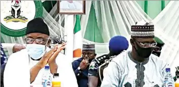  ??  ?? Chairman, National Hajj Commission of Nigeria NAHCON, Zikrullah Kunle Hassan and Governor of Nasarawa State, Engr. Abdullahi Sule during the launch of Hajj Savings Scheme ( HSS) in Nasarawa State.