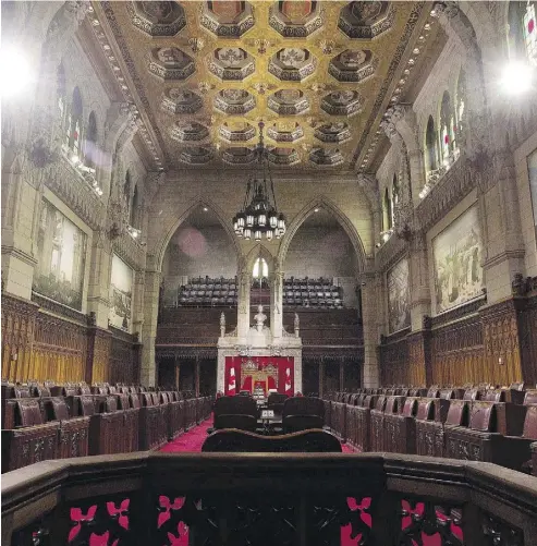  ?? ADRIAN WYLD / THE CANADIAN PRESS ?? Former prime minister Stephen Harper used the tactic of proroguing parliament multiple times, and it’s a move Justin Trudeau could use to “reset” the Senate chamber, which has delayed a number of proposed bills recently.