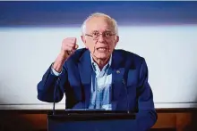  ?? Getty Images ?? Sen. Bernie Sanders, independen­tVt., backs Supervisor Dean Preston’s reelection. Preston is one of five candidates gaining his endorsemen­t nationwide.