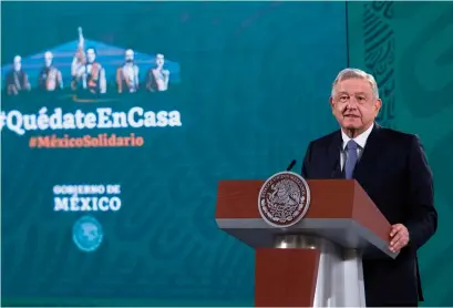  ?? EFE ?? López Obrador sugirió que la futura vacuna mexicana contra la covid-19 se llame Patria.