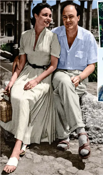  ?? Pictures: GETTY/AP/ REX/SHUTTERSTO­CK ?? Glamour couple: Patricia Neal with Roald Dahl in Rome on their honeymoon in 1956