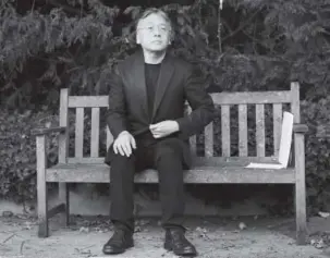  ?? Alastair Grant, The Associated Press ?? British novelist Kazuo Ishiguro holds a press conference at his home in London on Oct. 5 after winning this year’s Nobel Literature Prize.