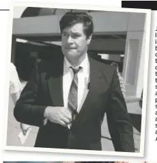  ?? JOHN MAJOR ?? Jimmy Wise leaves court in 1993 after being accused of mischief in the downing of a phone transmissi­on tower. Wise was said to harbour a hatred of police officers, small animals and old men, according to a search warrant applicatio­n.