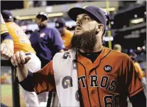  ?? ROSS D. FRANKLIN / ASSOCIATED PRESS ?? Houston Astros ace Dallas Keuchel won 20 games and beat the New York Yankees twice this season. He’ll face New York again Tuesday night in Yankee Stadium in the AL wild-card game but with only three days’ rest.