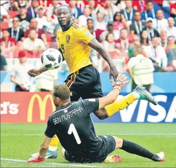  ?? REUTERS ?? Belgium striker Romelu Lukaku’s second goal brought him level with Cristiano Ronaldo in the race for the Golden Boot.