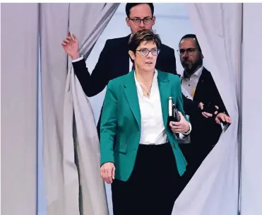  ?? FOTO: AP ?? Annegret Kramp-Karrenbaue­r wurde am Freitag zur CDU-Parteivors­itzenden gewählt.
