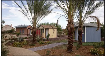  ?? ?? From left, the Xeriscape, Edible Landscape and the Year-round Color concept gardens at the UNR Botanic Garden. Each concept is designed to show homeowners in Southern Nevada how to incorporat­e climate-suitable landscape.