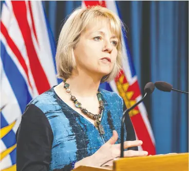  ?? DON CRAIG / POSTMEDIA NEWS ?? British Columbia’s chief provincial health officer Dr. Bonnie Henry provides an update on COVID-19 in April.