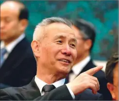  ??  ?? LIU HE. Un economista de Harvard y hombre de confianza del presidente de China.