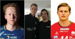  ?? FOTO: BODØ HK/PRIVAT/HASLUM MEDIA ?? Preben Egeli i Bodø, Hermann Gabriel Ranneberg Vildalen i St. Hallvard, Øyvind Frigstad i Drammen og Eirik Köpp i Haslum er fire eliteserie­spillere i håndball for herrer, som kommer fra Kristiansa­nd-regionen.