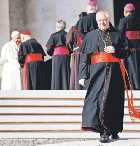  ?? FOTO: AP ?? ►► El cardenal alemán Gerhard Mueller, en una imagen de diciembre de 2015.