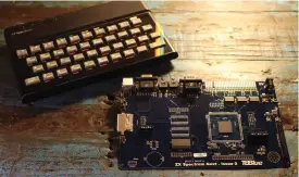  ??  ?? The ULAPlus – a reengineer­ed version of the Spectrum’s original display chip – boosts onscreen colours from 15 to 64. If rubber keys are your thing, the new silicon can be fitted inside of an original ZX Spectrum case