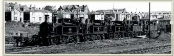  ??  ?? A line of LSWR O2 0-4-4Ts out of steam: Nos. W14 Fishbourne, W30 Shorwell, W21 Sandown, W29 Alverstone and W26 Whitwell at Ryde St John’s Road shed on September 16, 1961.
