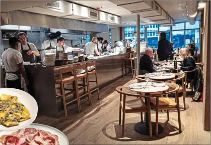  ?? ?? La dolce vita: pasta and cured meats, inset, at Manteca’s Shoreditch hotspot