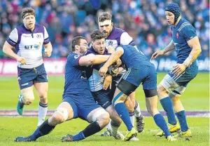  ?? Picture: SNS. ?? Scotland beat France 32-26 at Murrayfiel­d on Sunday.