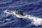  ?? ERIC IRENG / AP 2014 ?? Indonesian Navy submarine KRI Nanggala went missing north of the resort island of Bali with 53 people on board, the military said Wednesday. Oxygen in the sub will run out on Saturday.