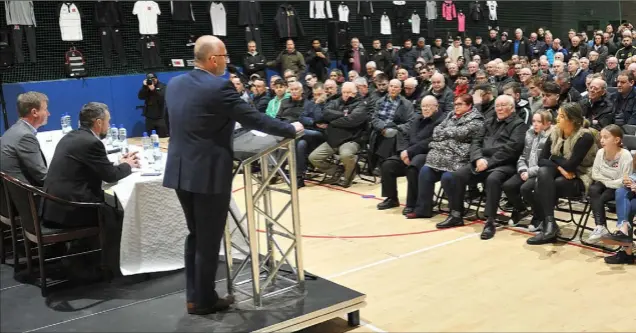  ??  ?? Dundalk’s new owners were greeted by a large crowd of supporters at the YDC on Sunday night.