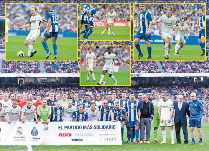  ?? ?? Casillas, Zidane, Butragueño, Figo, Seedorf y Raúl fueron algunos de los participan­tes en esta nueva edición del ‘Corazón Classic Match’.
